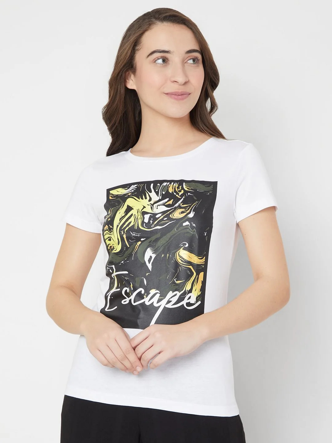 White Graphic Print T-Shirt - Image 2