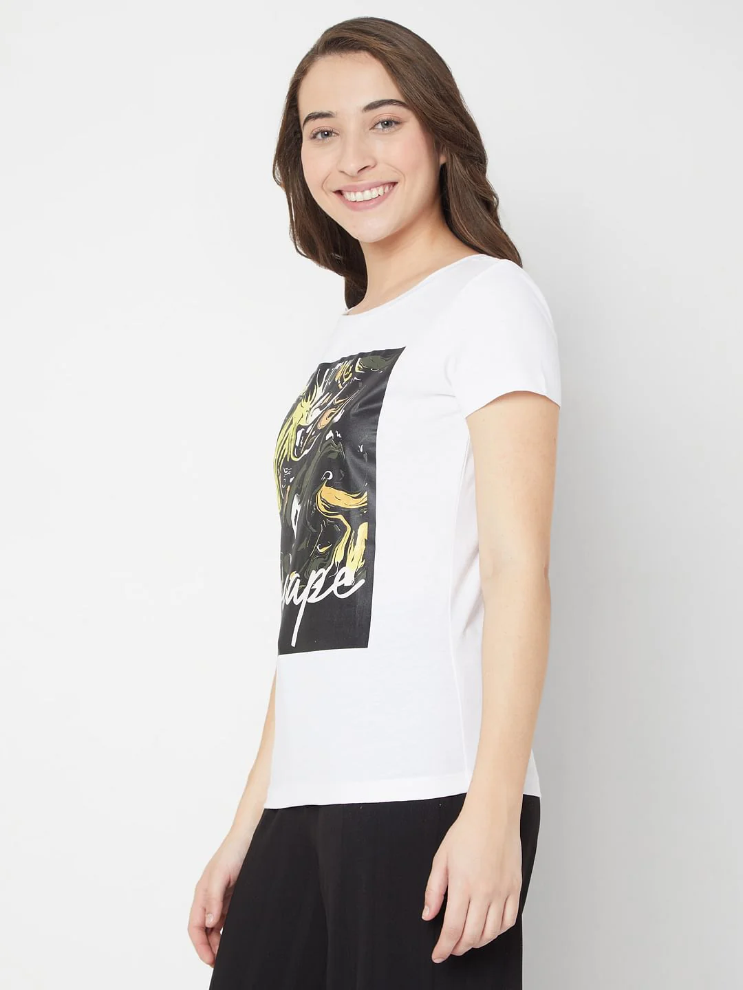 White Graphic Print T-Shirt - Image 3