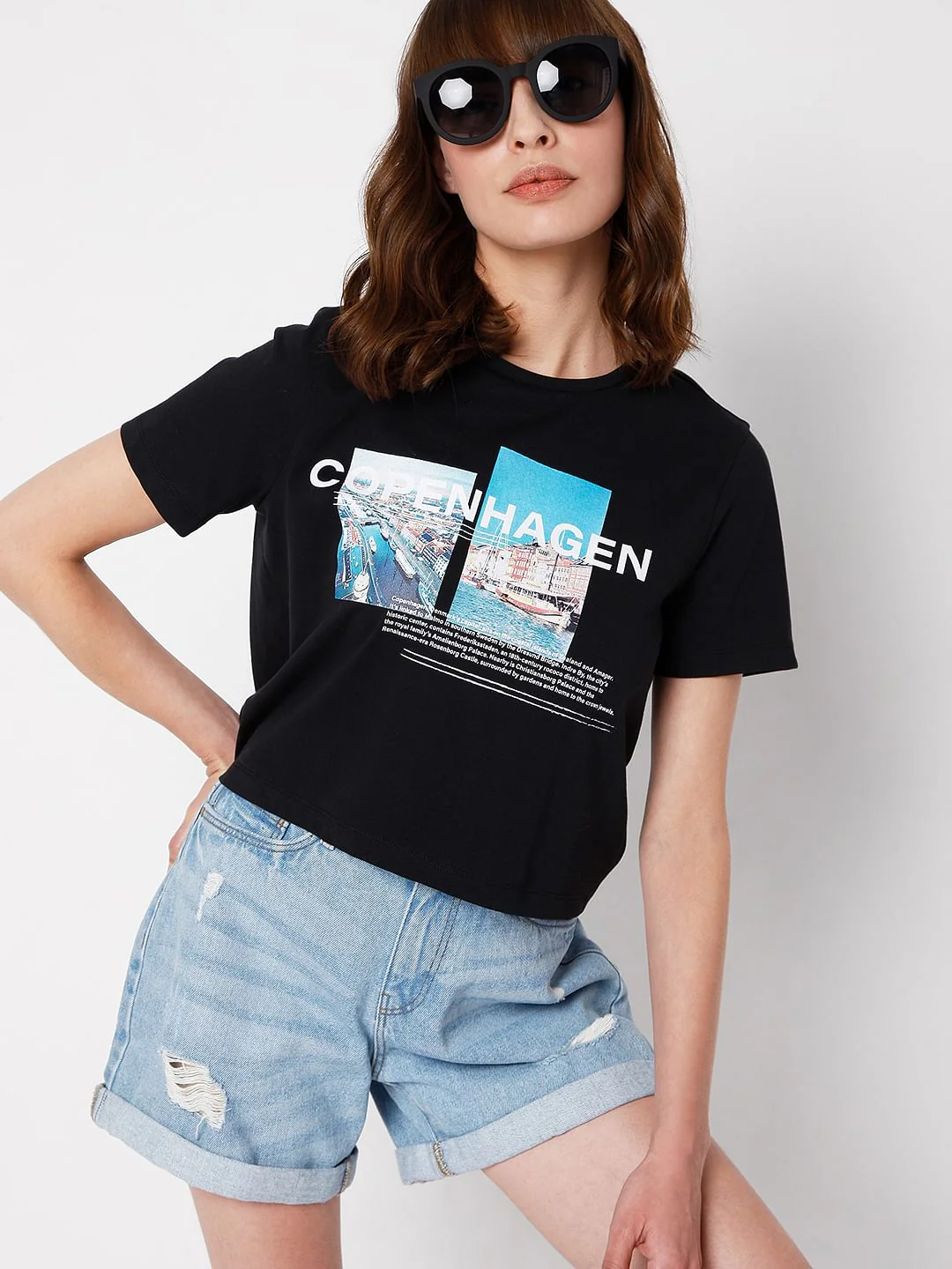 Black Graphic Print T-Shirt
