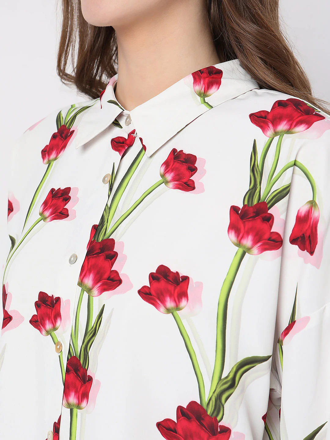 White Floral Print Shirt - Image 6