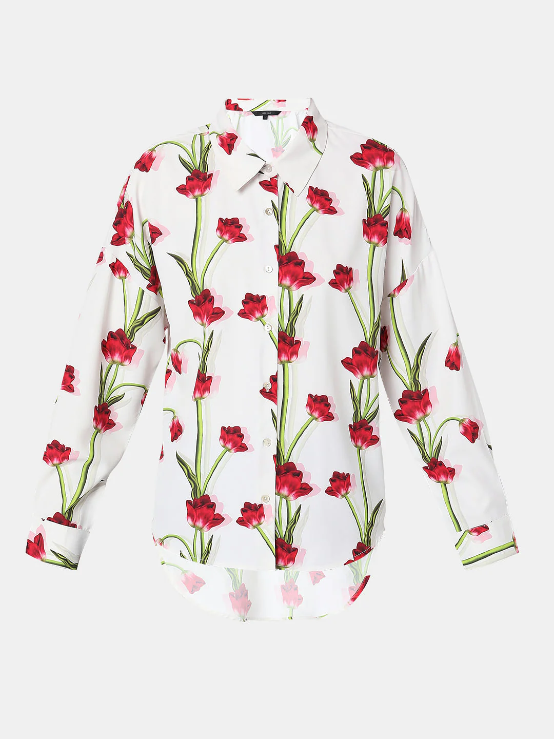 White Floral Print Shirt - Image 7