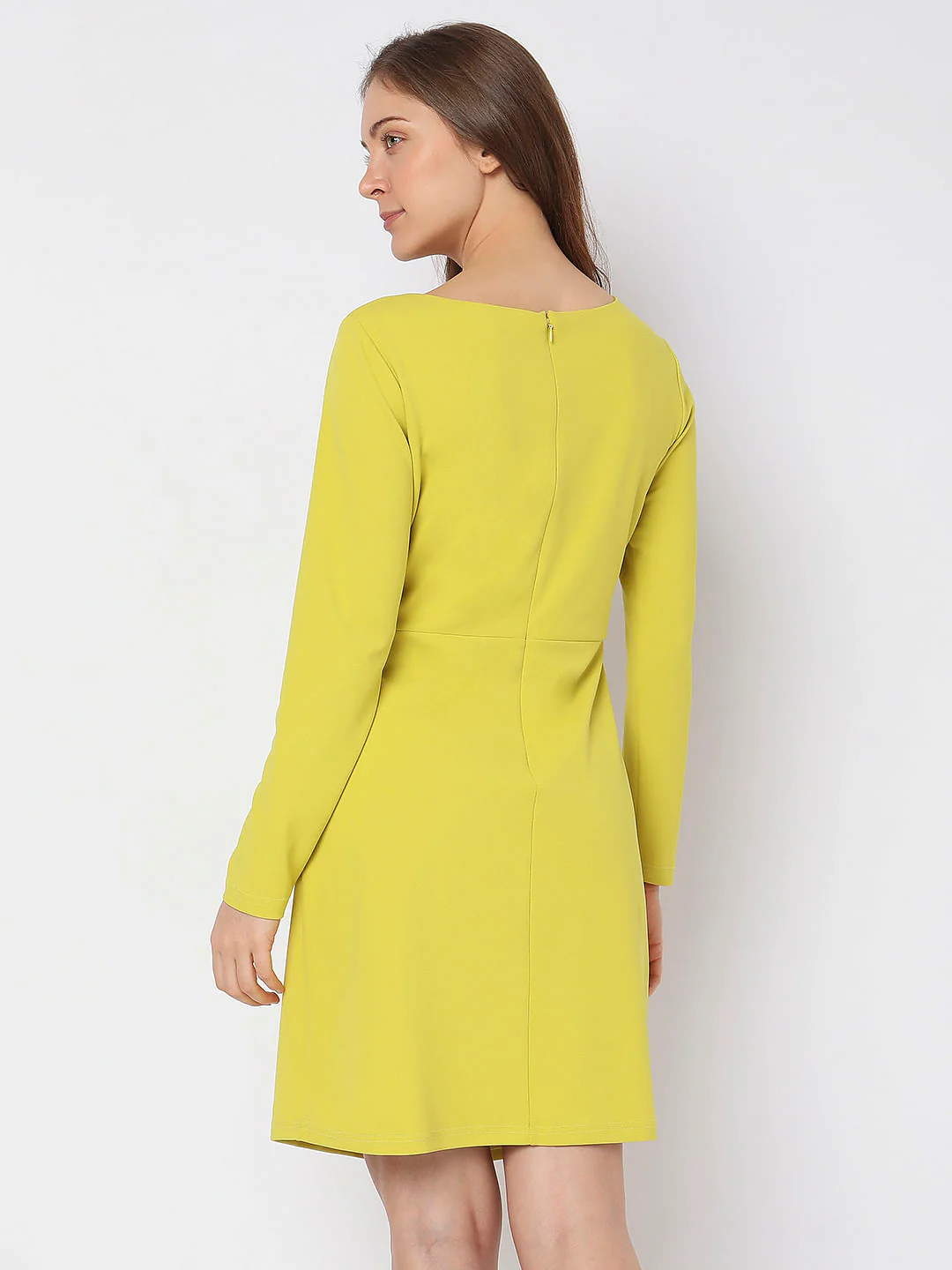 Lemon Yellow Twist Knot Shift Dress - Image 4