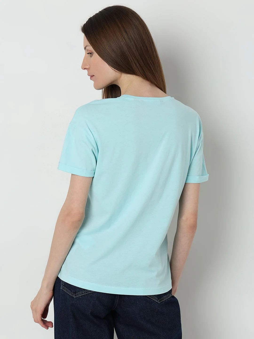 Blue Printed Cotton T-Shirt - Image 4