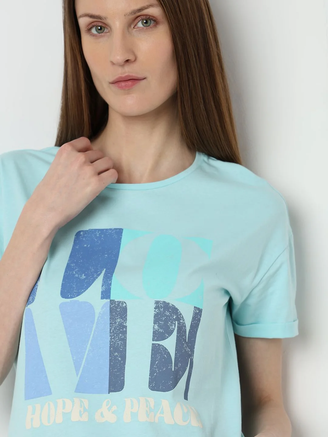 Blue Printed Cotton T-Shirt - Image 6