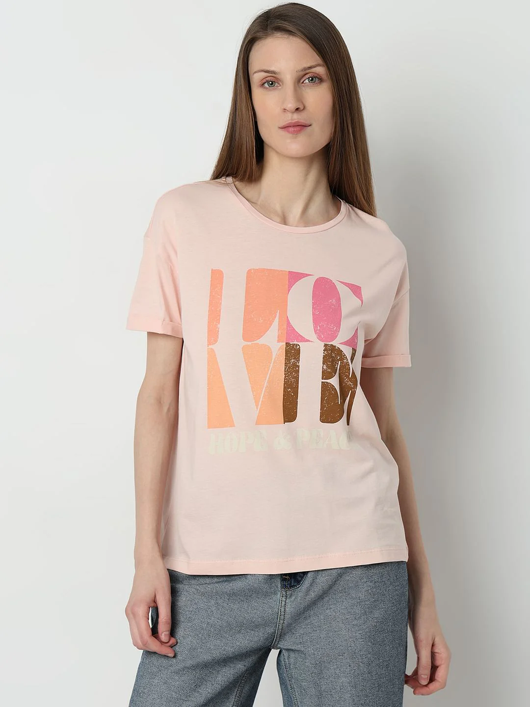 Pink Printed Cotton T-Shirt - Image 2