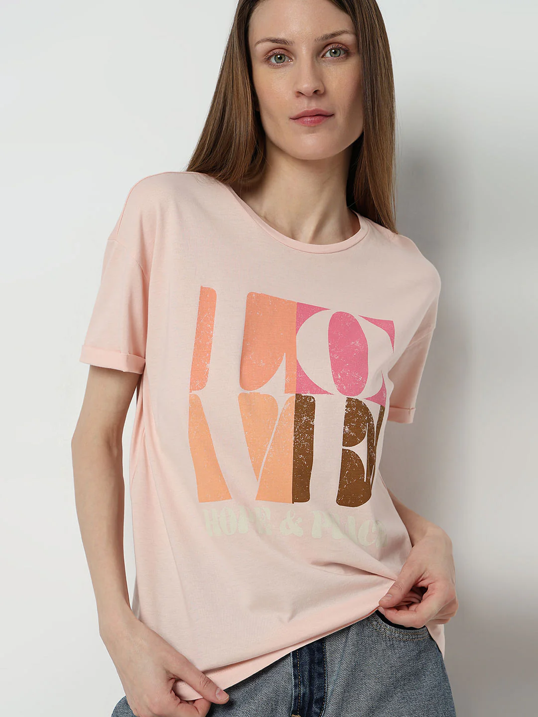 Pink Printed Cotton T-Shirt - Image 6