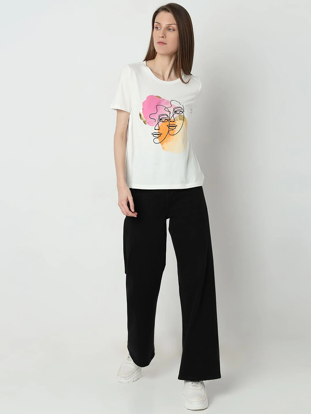 White Graphic Print T-Shirt - Image 5