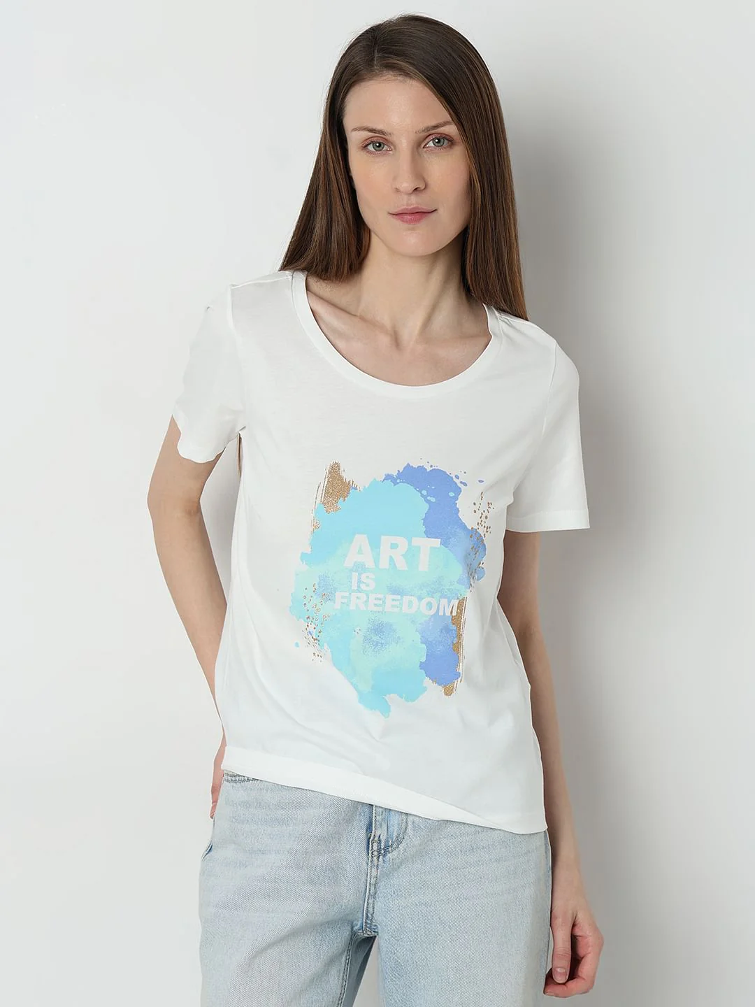 White Graphic Print T-Shirt - Image 2