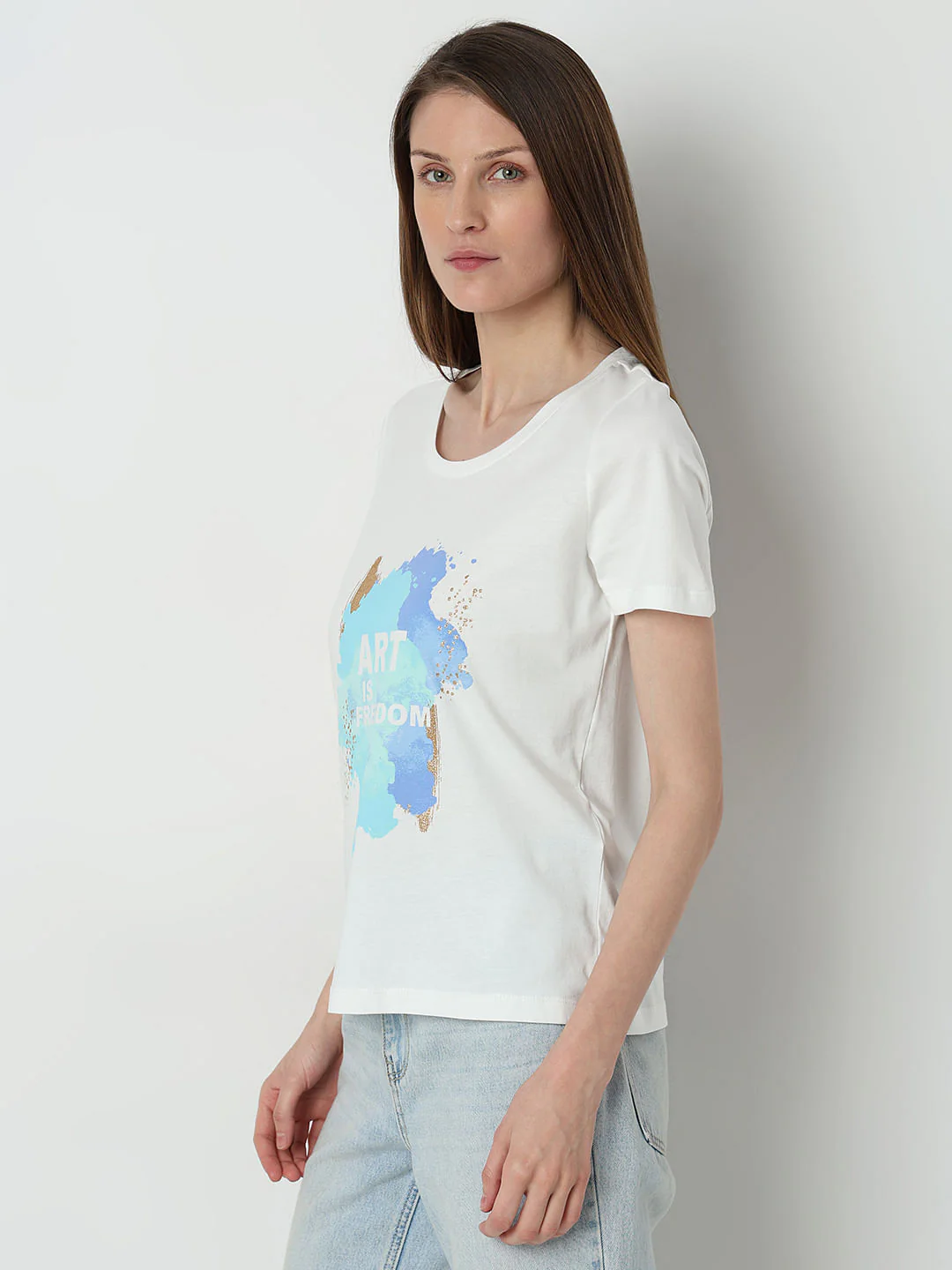 White Graphic Print T-Shirt - Image 3