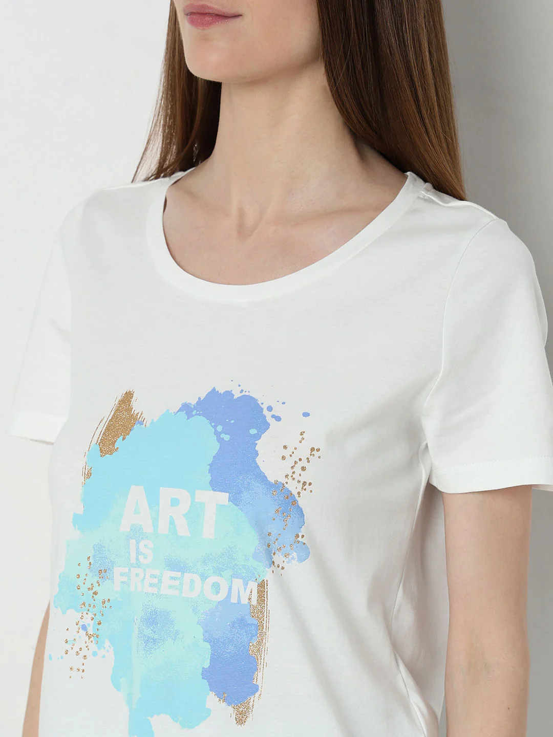 White Graphic Print T-Shirt - Image 8