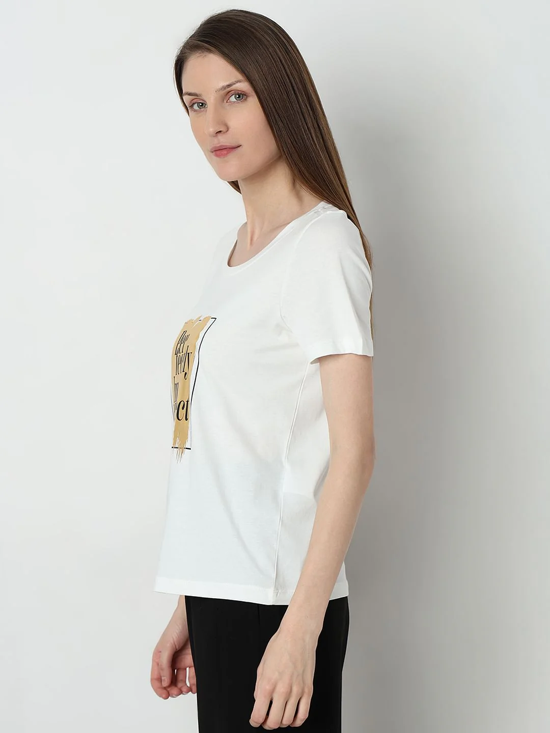 White Foil Graphic Print T-Shirt - Image 3