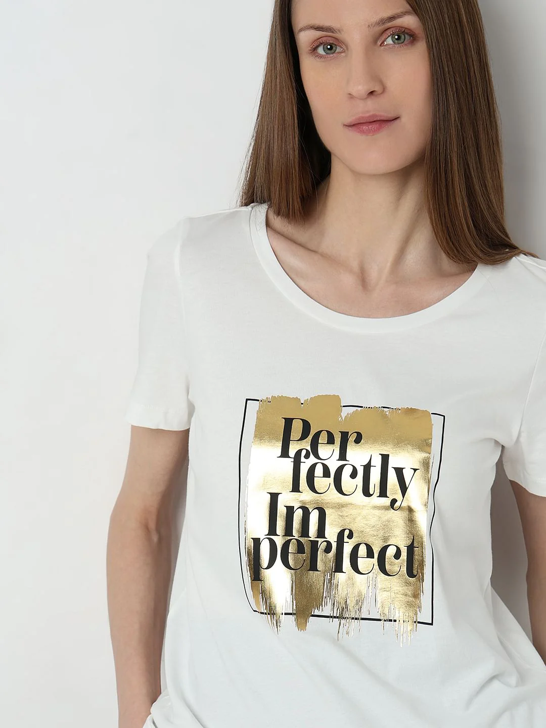 White Foil Graphic Print T-Shirt - Image 6