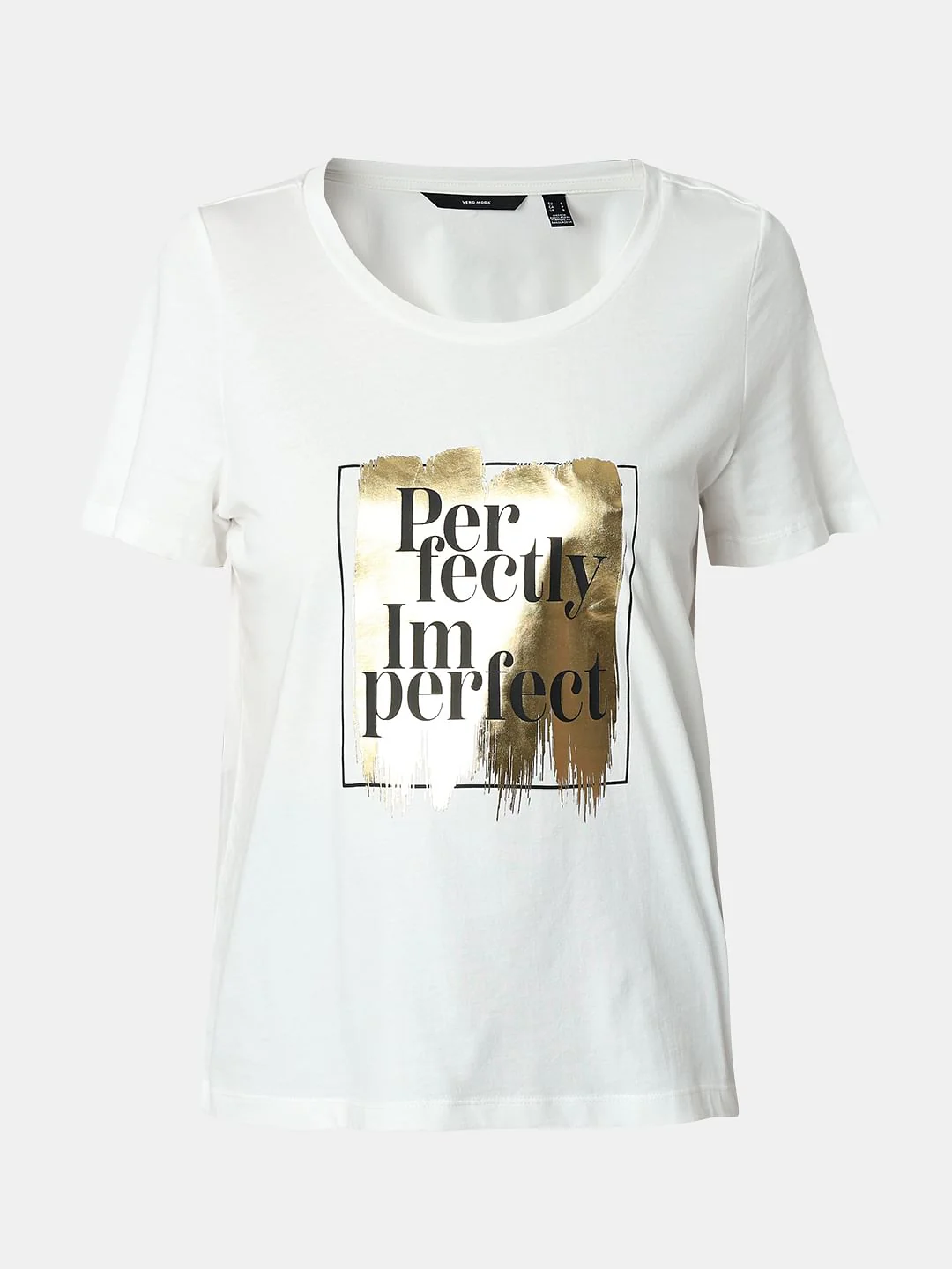 White Foil Graphic Print T-Shirt - Image 7