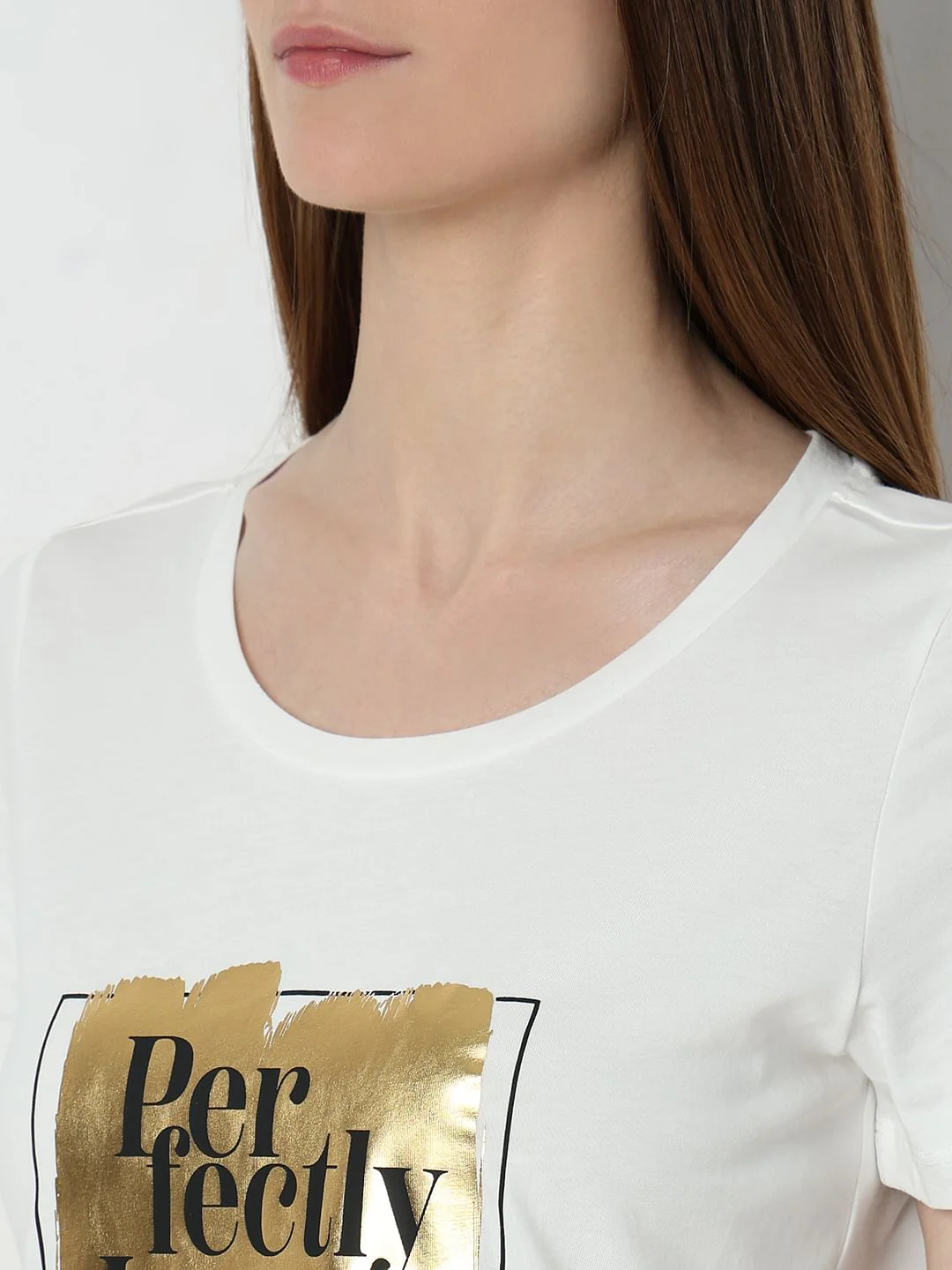 White Foil Graphic Print T-Shirt - Image 8
