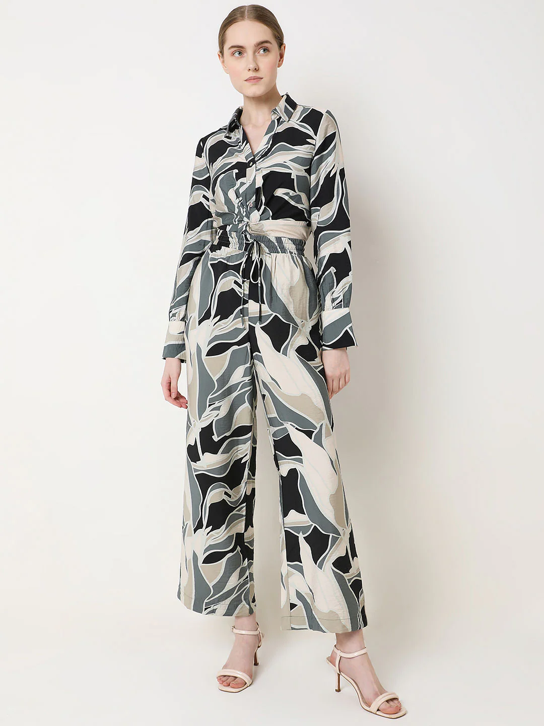 Black Printed Co-Ord Set Pants - Image 5