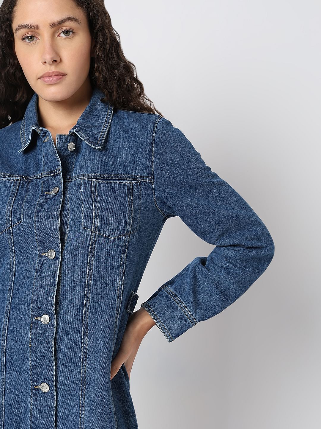 Blue Denim Shirt Dress - Image 5