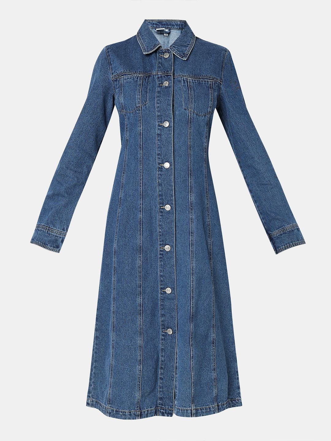 Blue Denim Shirt Dress - Image 7
