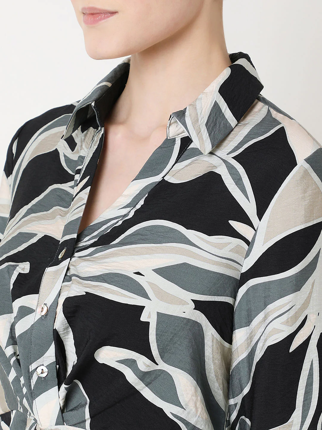 Green Front Knot Co-Ord Set Shirt - Image 8