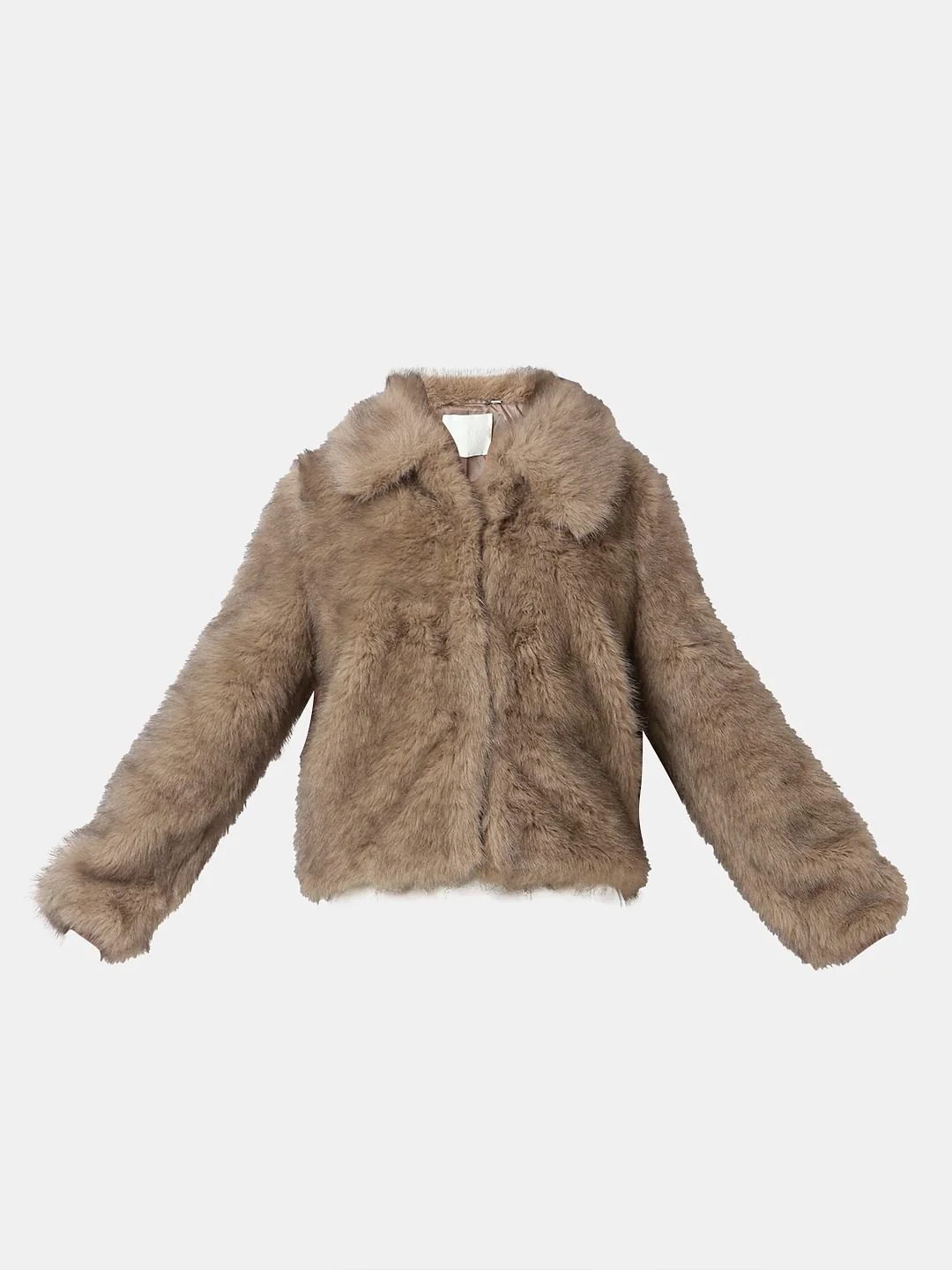 Light Brown Faux Fur Jacket - Image 7