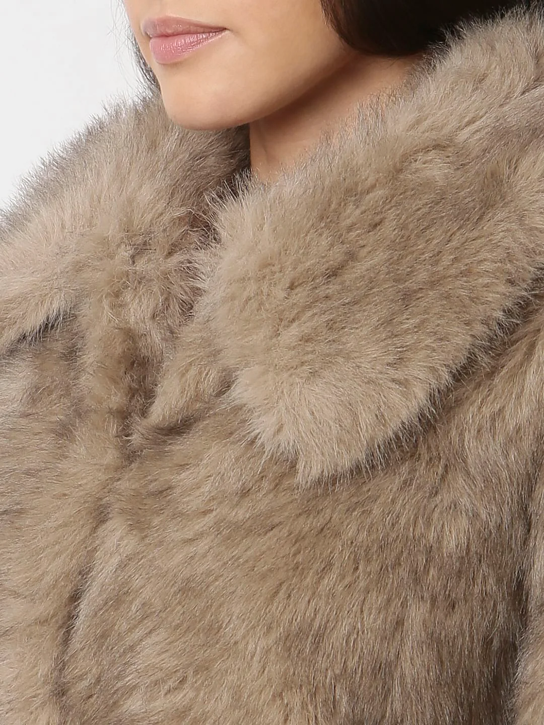 Light Brown Faux Fur Jacket - Image 8