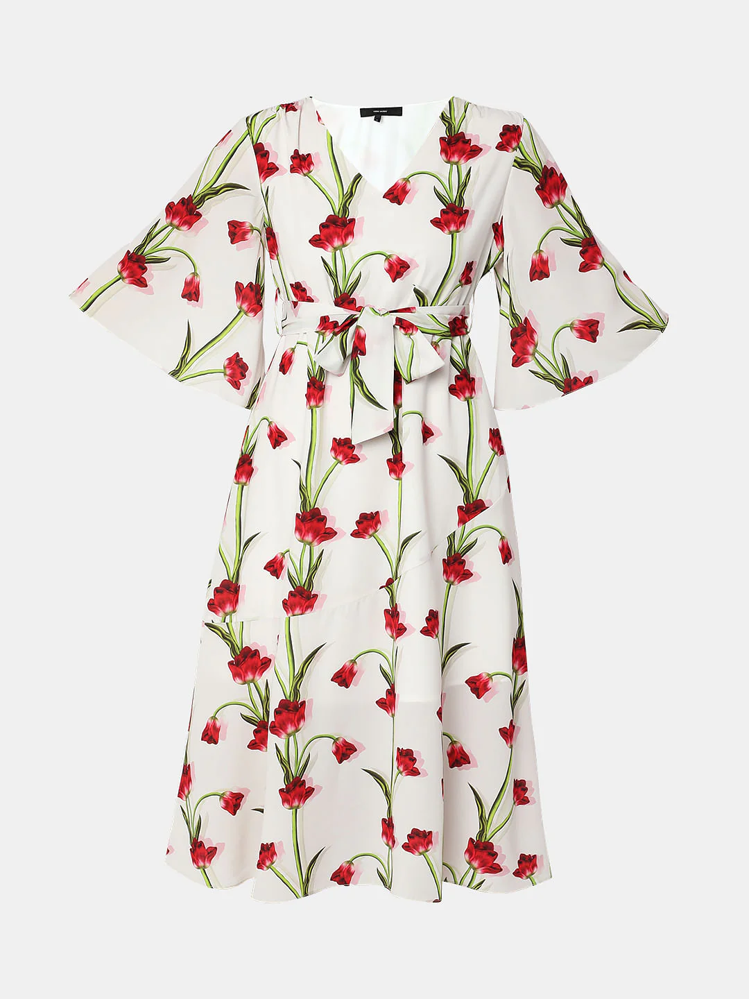 White Floral Fit & Flare Dress - Image 6