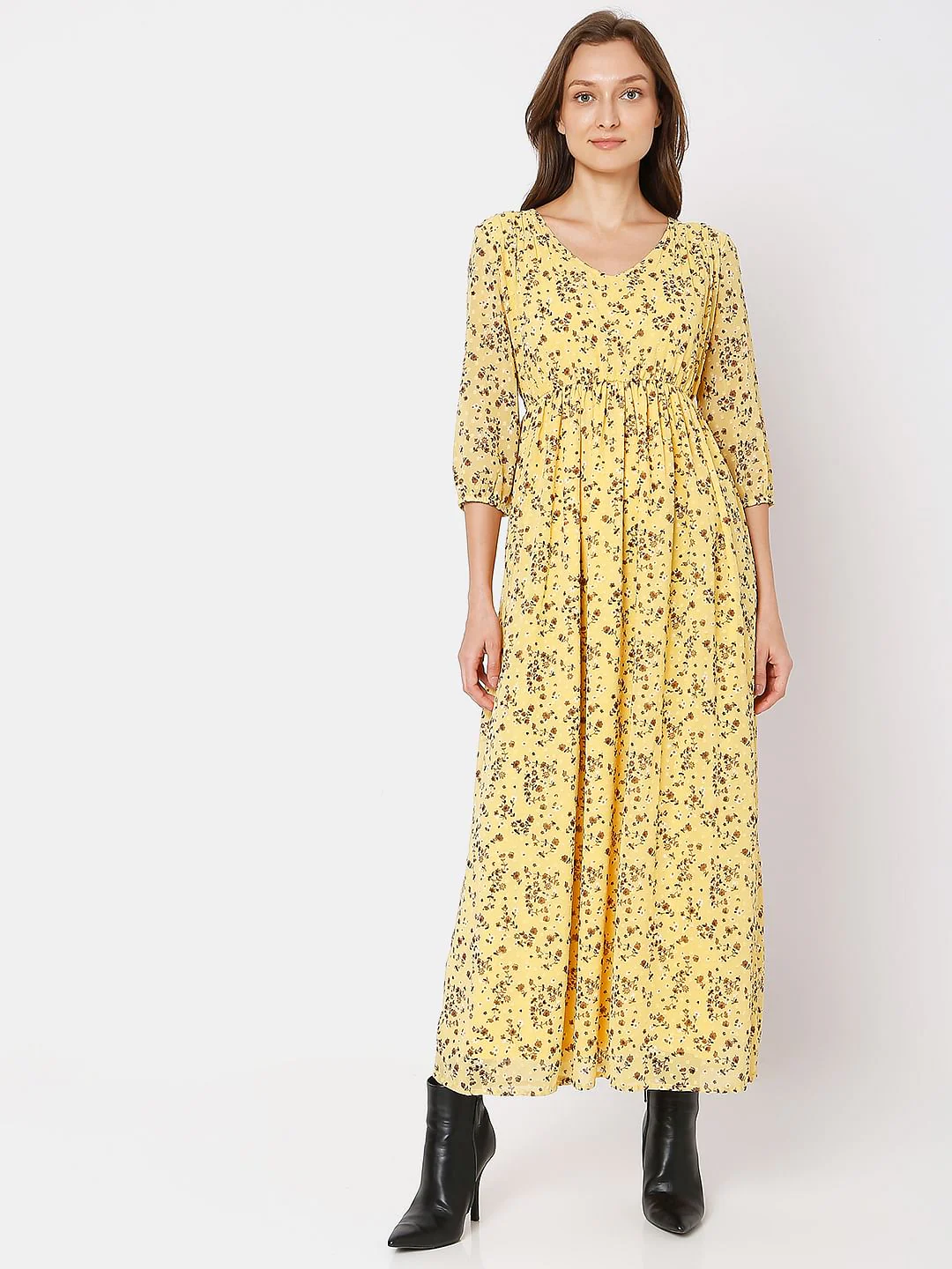 Yellow Floral Maxi Dress - Image 2
