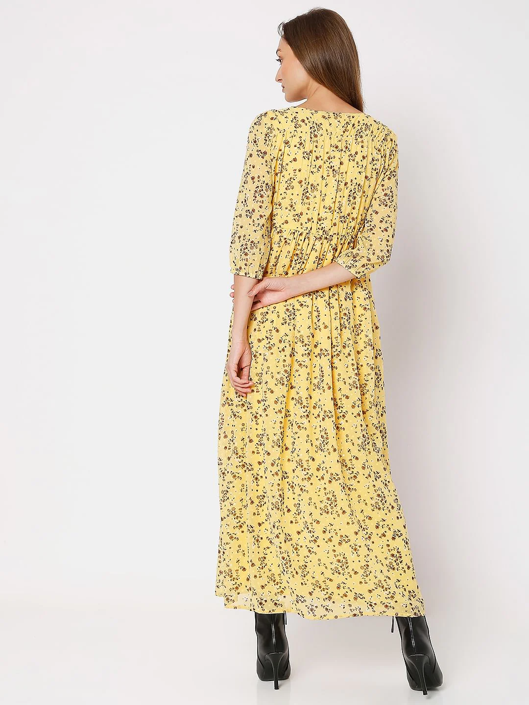 Yellow Floral Maxi Dress - Image 4