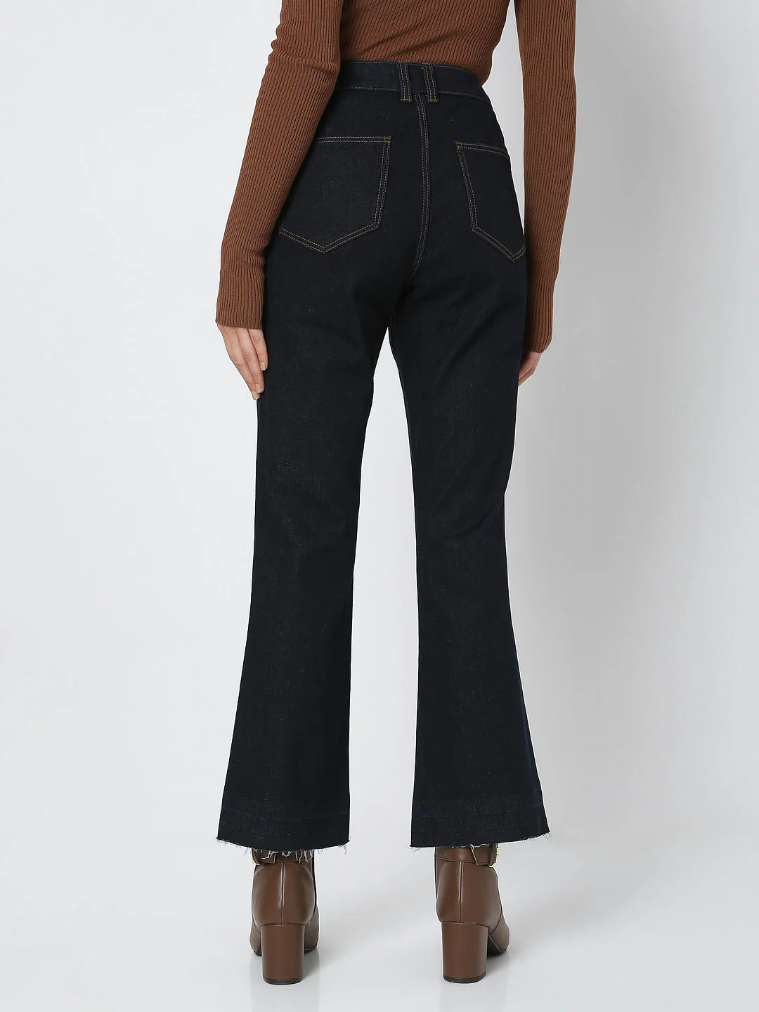 Dark Blue Mid Rise Petra Bootcut Jeans - Image 4