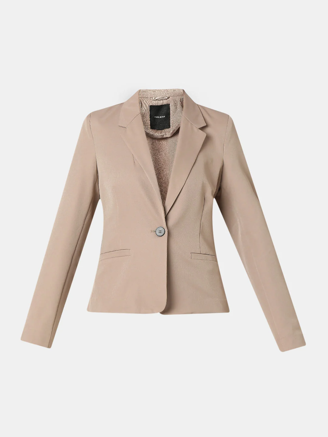 Beige Single Breasted Blazer - Image 7