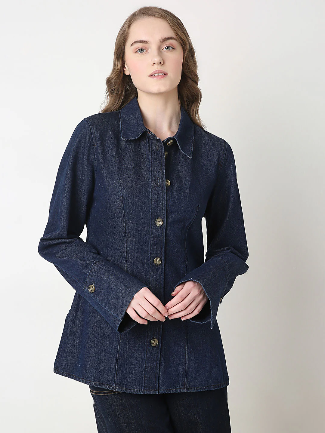 Dark Blue Denim Shacket - Image 2