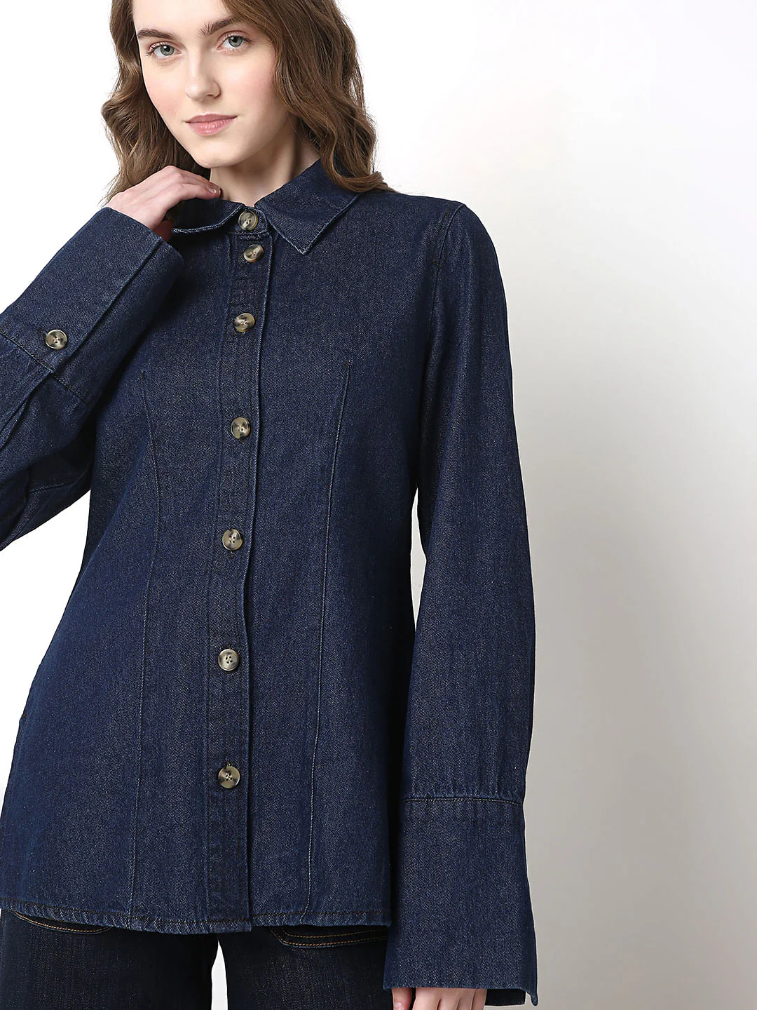 Dark Blue Denim Shacket - Image 6