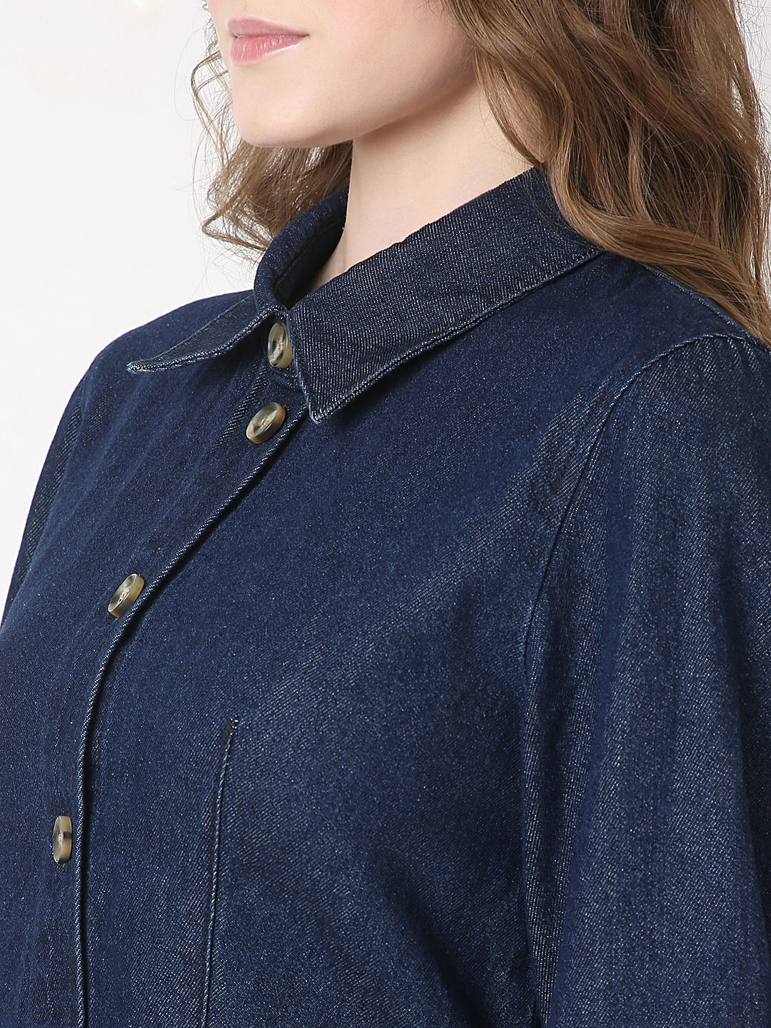 Dark Blue Denim Shacket - Image 8