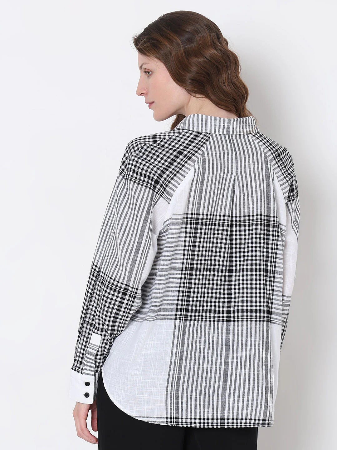 White & Black Check Shirt - Image 4