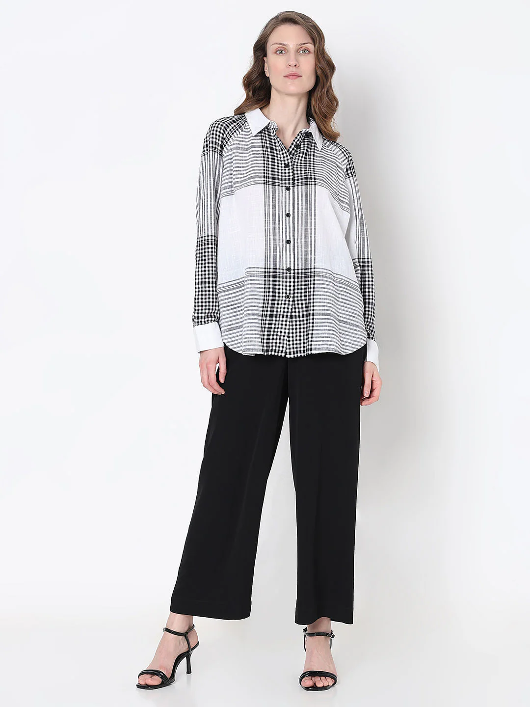 White & Black Check Shirt - Image 5