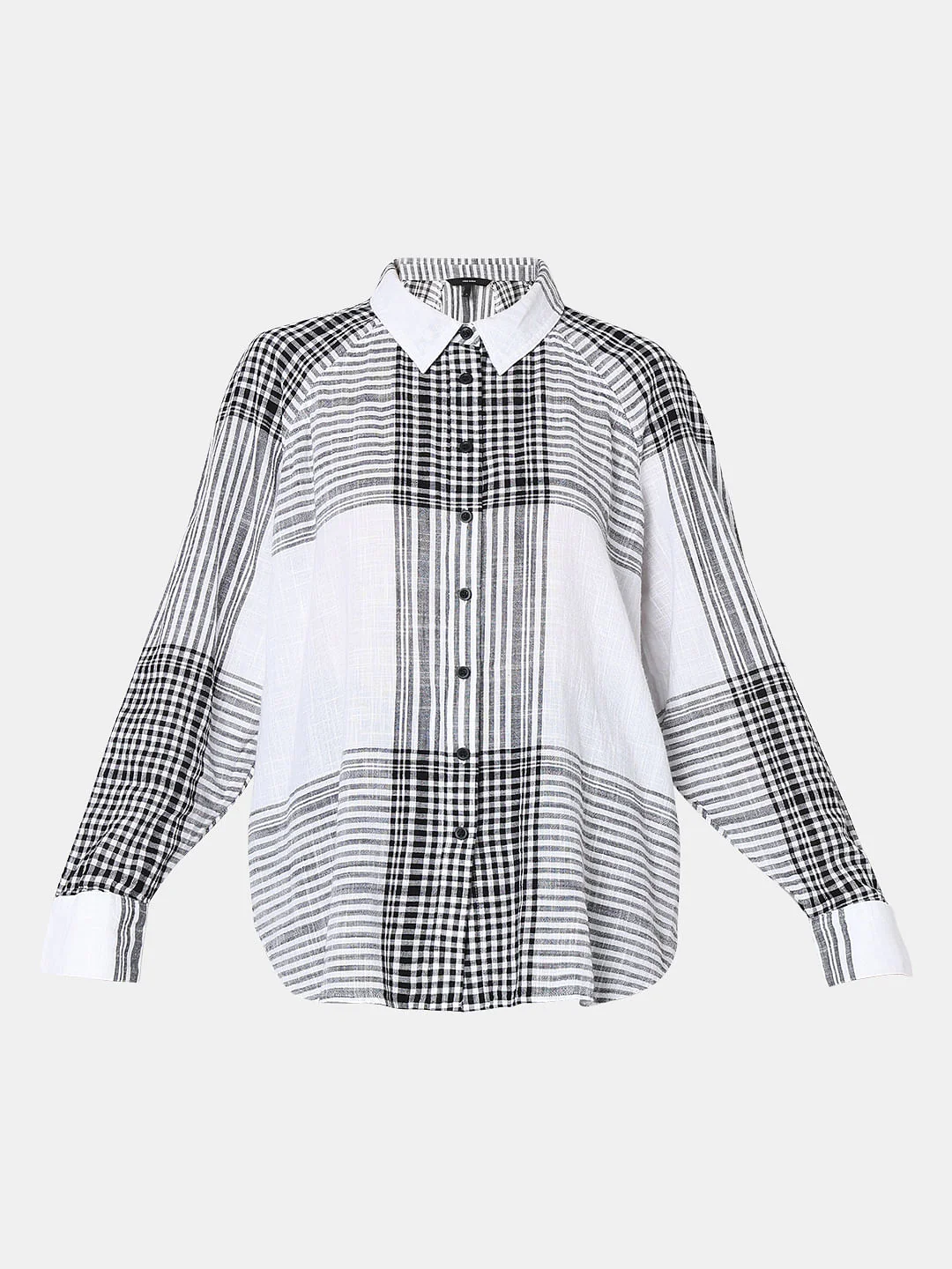 White & Black Check Shirt - Image 7