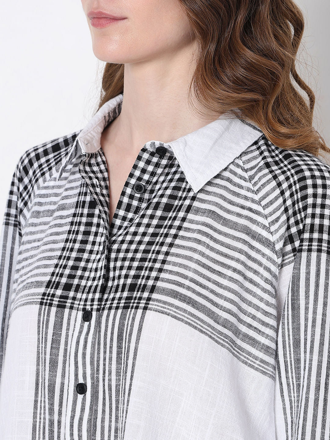 White & Black Check Shirt - Image 8