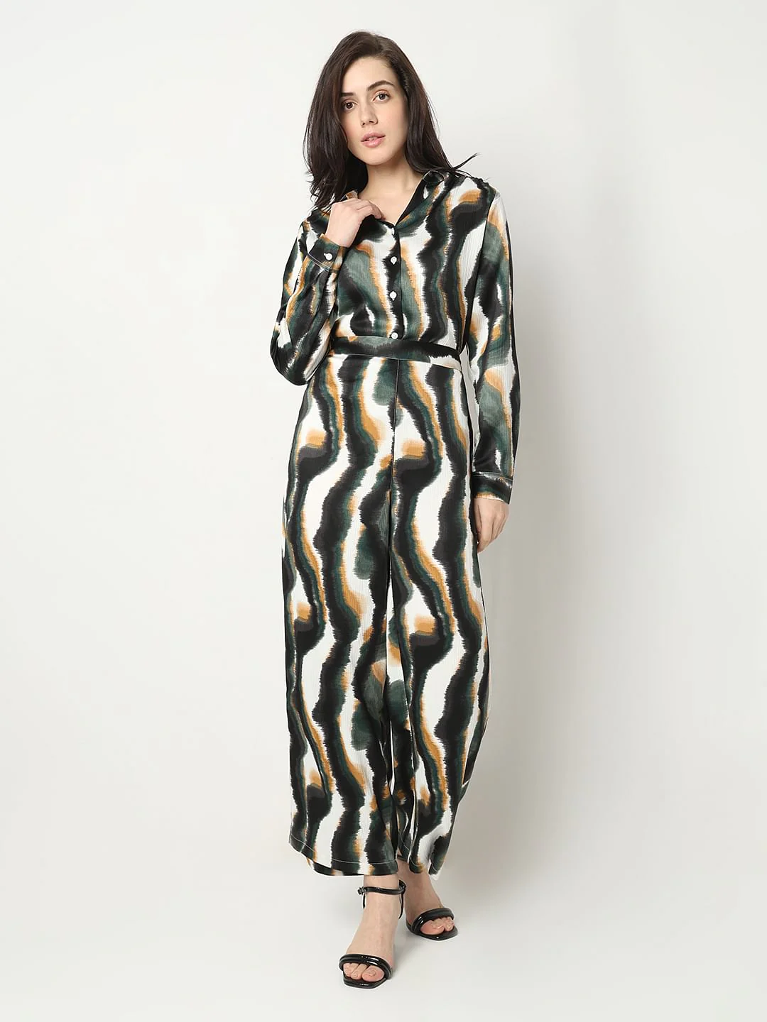 White Mid Rise Printed Pants - Image 4