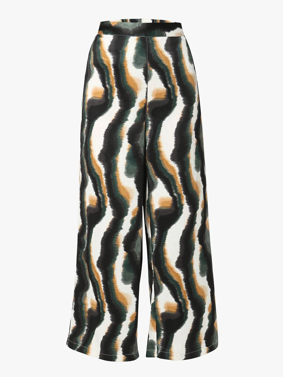 White Mid Rise Printed Pants - Image 6