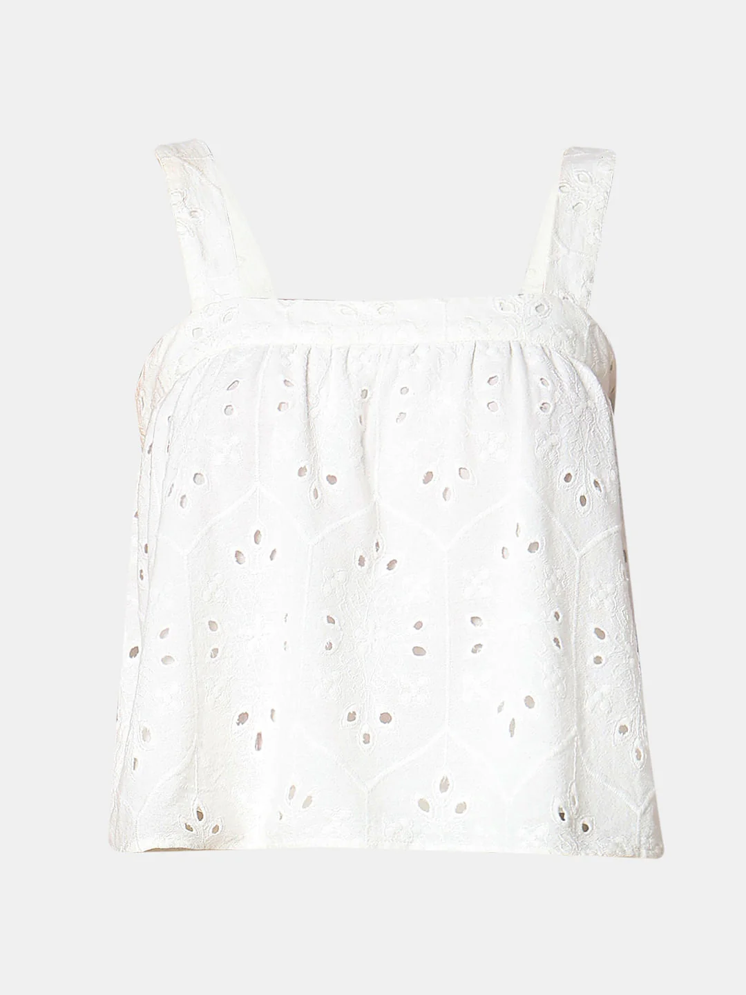 White Schiffli Co-Ord Set Top - Image 7