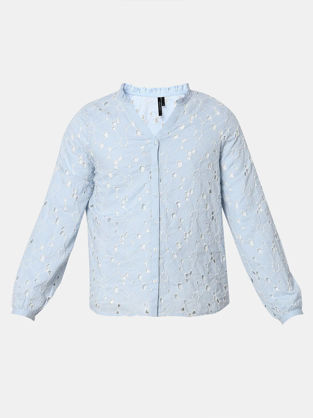 Light Blue Floral Cut-Out Top - Image 7