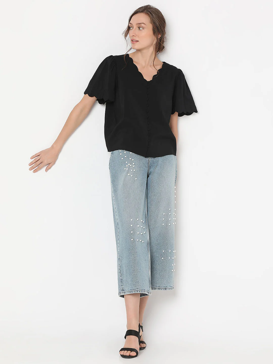 Black Short Sleeves Top - Image 5