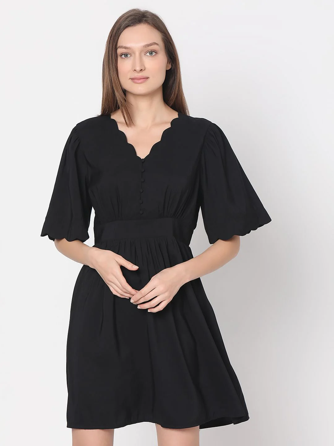 Black Fit & Flare Dress - Image 2