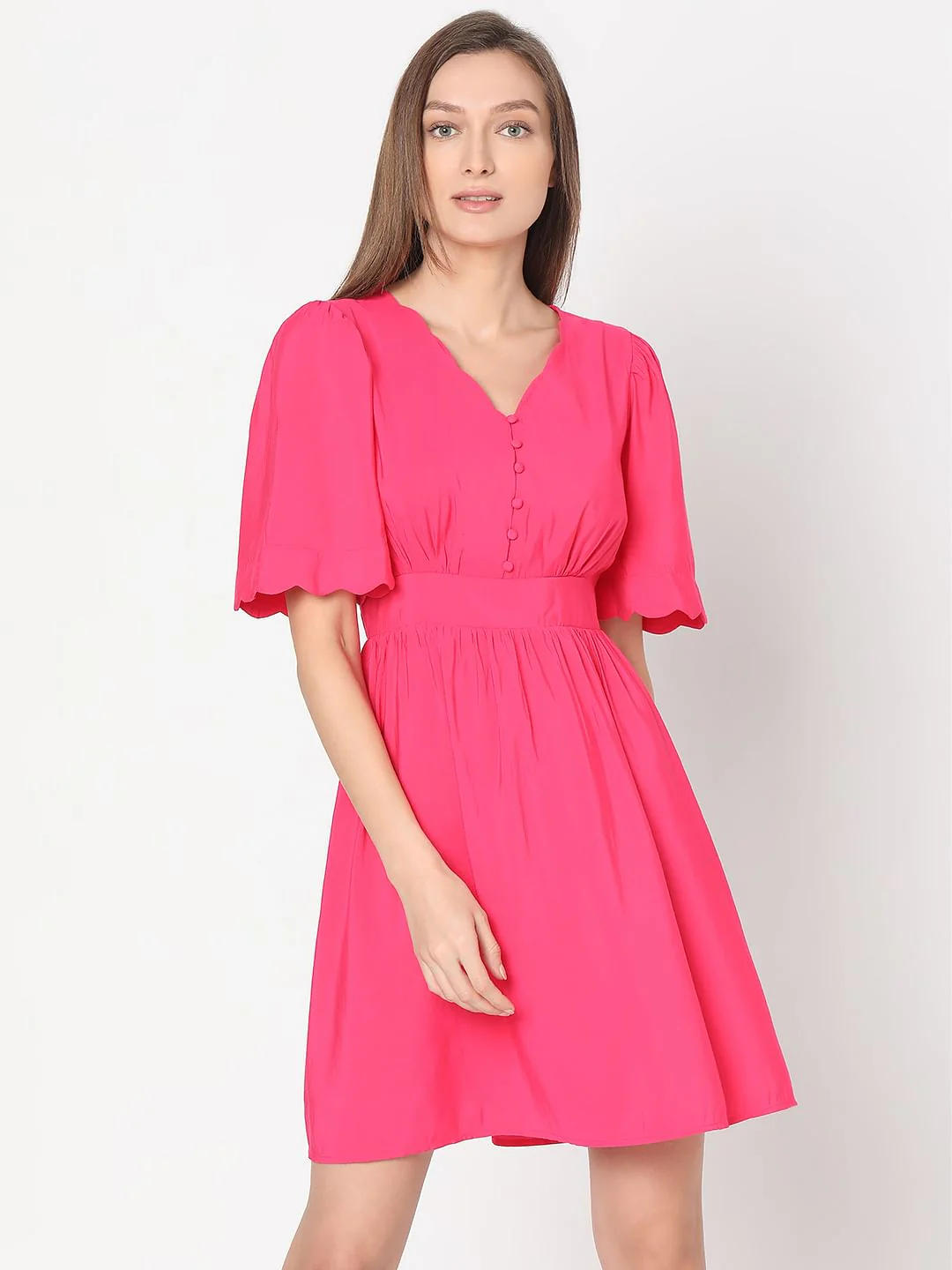 Pink Fit & Flare Dress - Image 2