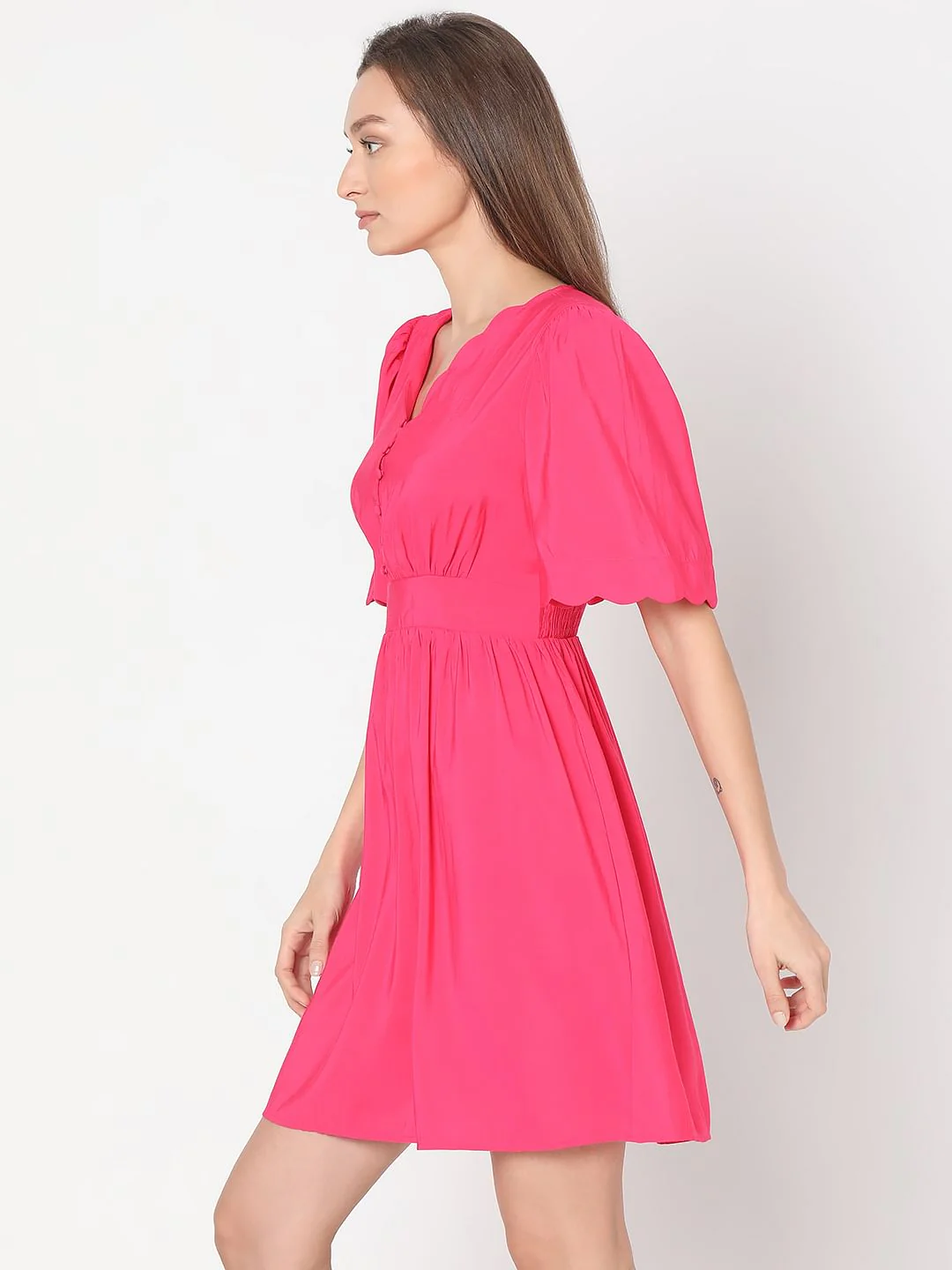 Pink Fit & Flare Dress - Image 3