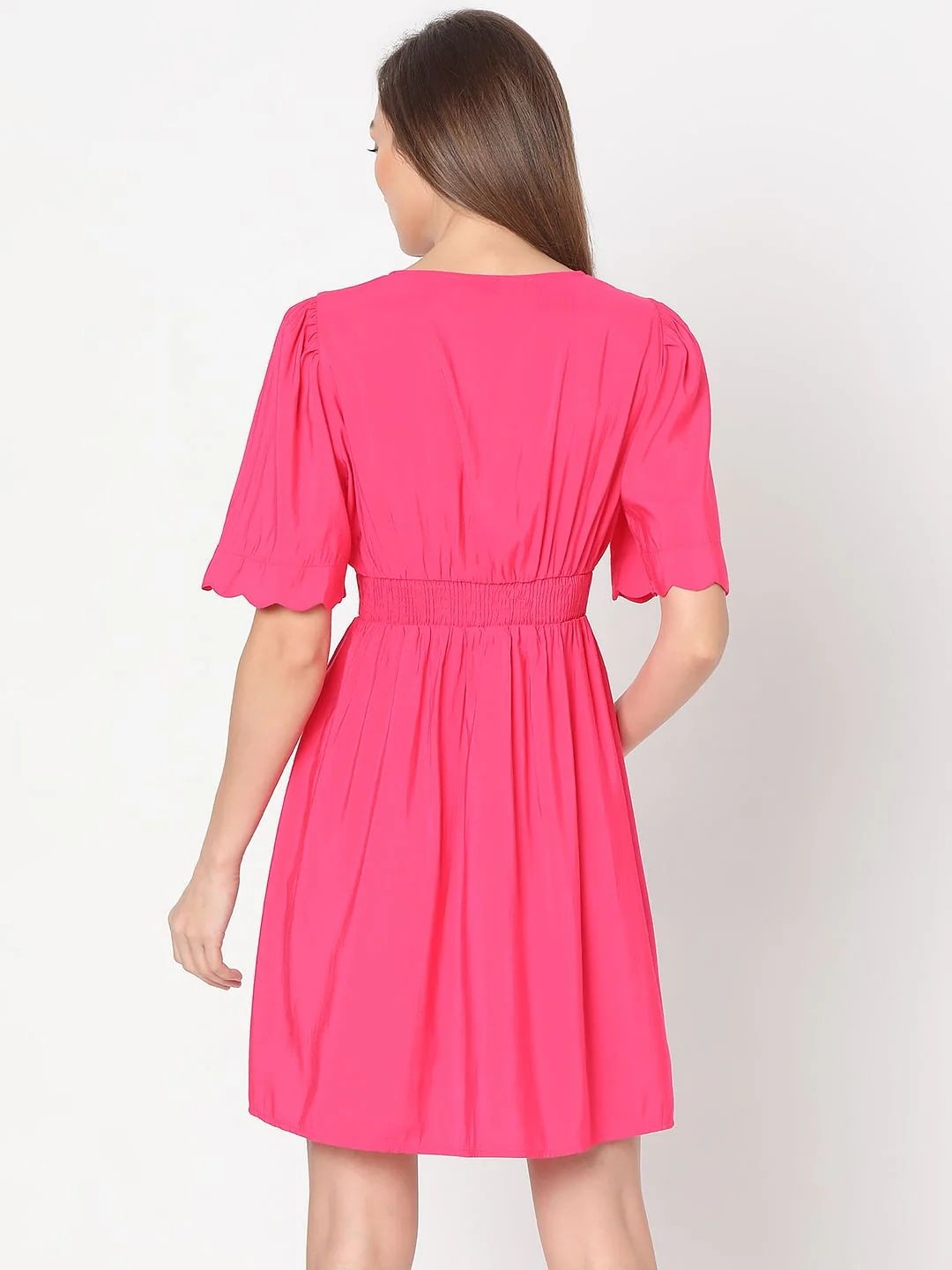 Pink Fit & Flare Dress - Image 4