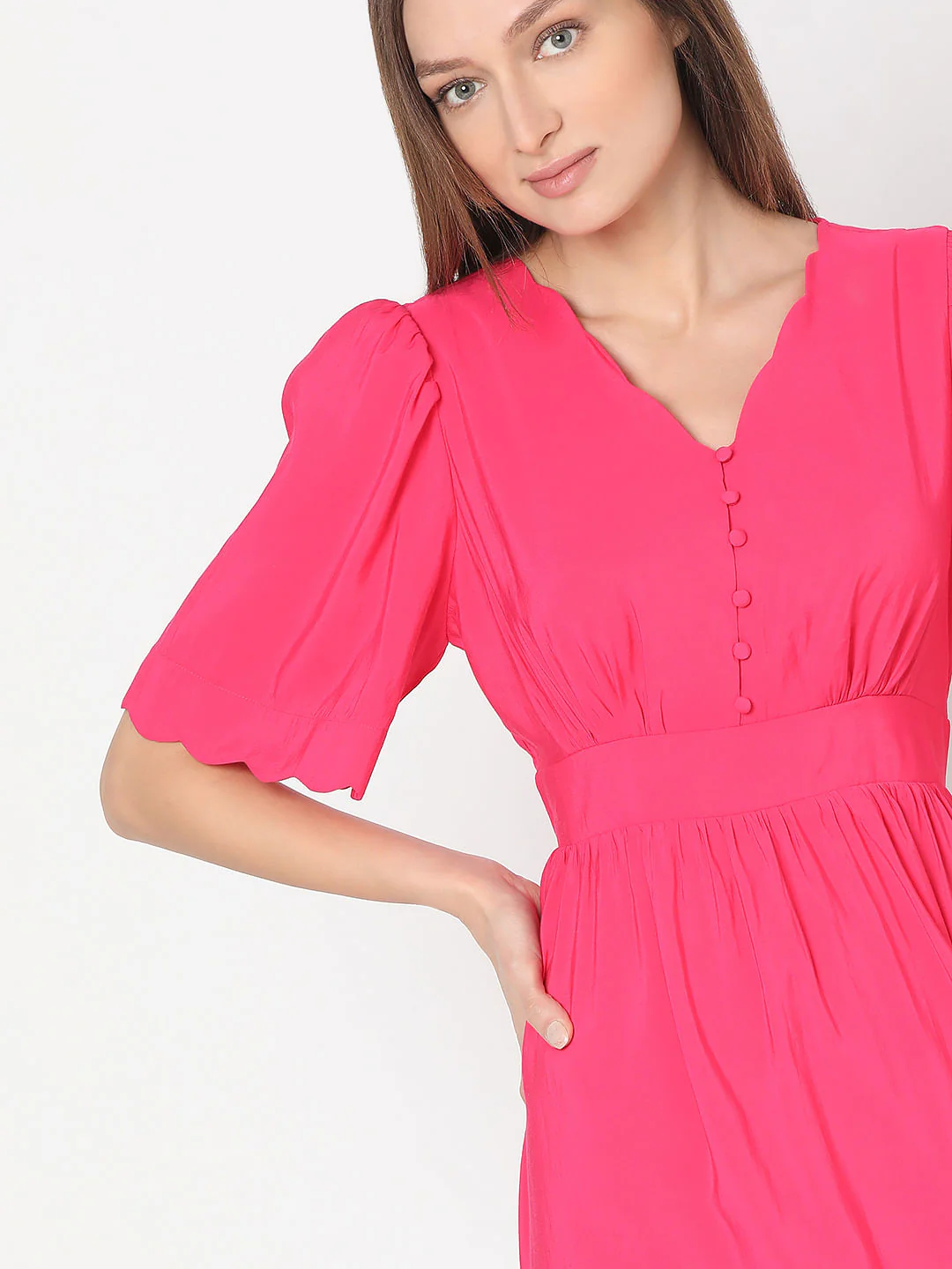 Pink Fit & Flare Dress - Image 6