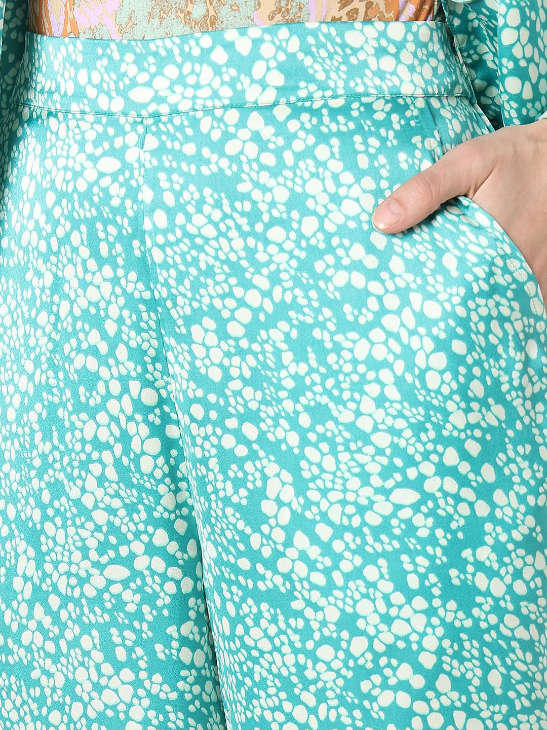 Teal Satin Co-Ord Set Pants - Image 8
