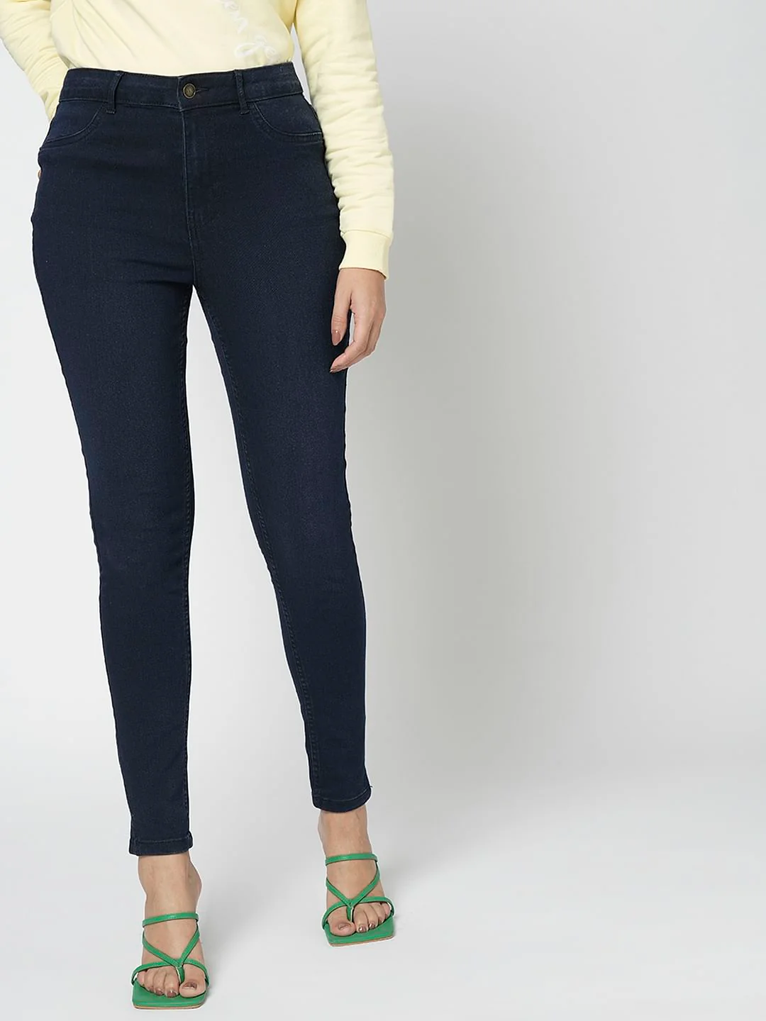 I.Scenery By Vero Moda Dark Blue High Rise Skinny Jeggings - Image 2