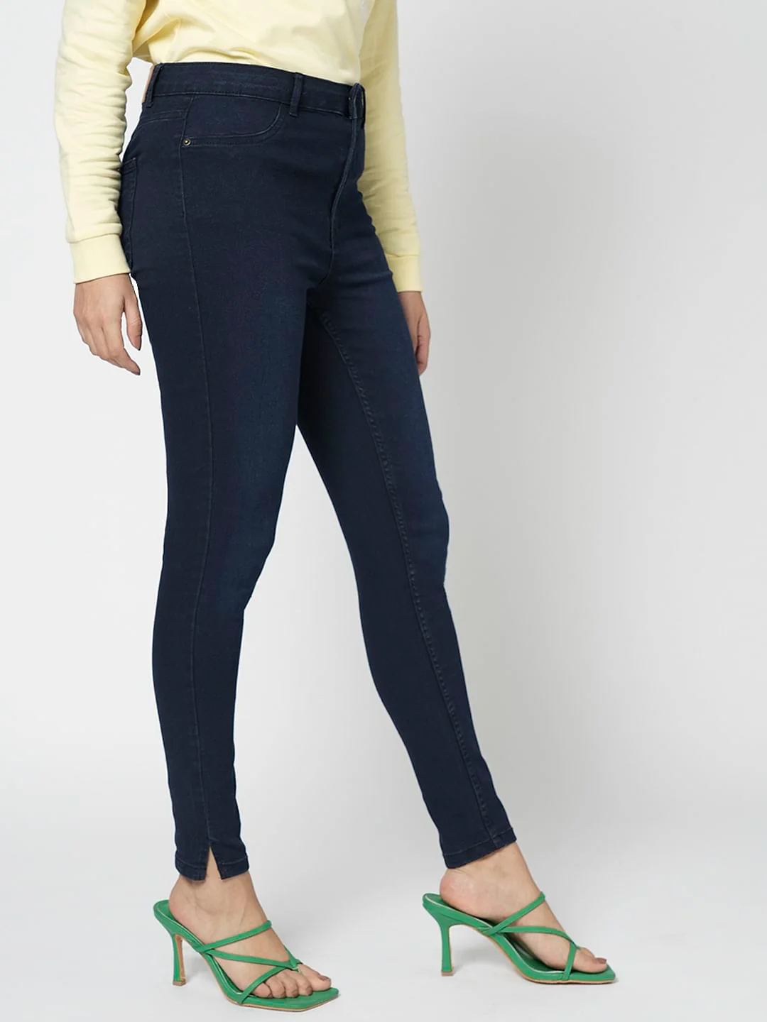 I.Scenery By Vero Moda Dark Blue High Rise Skinny Jeggings - Image 3