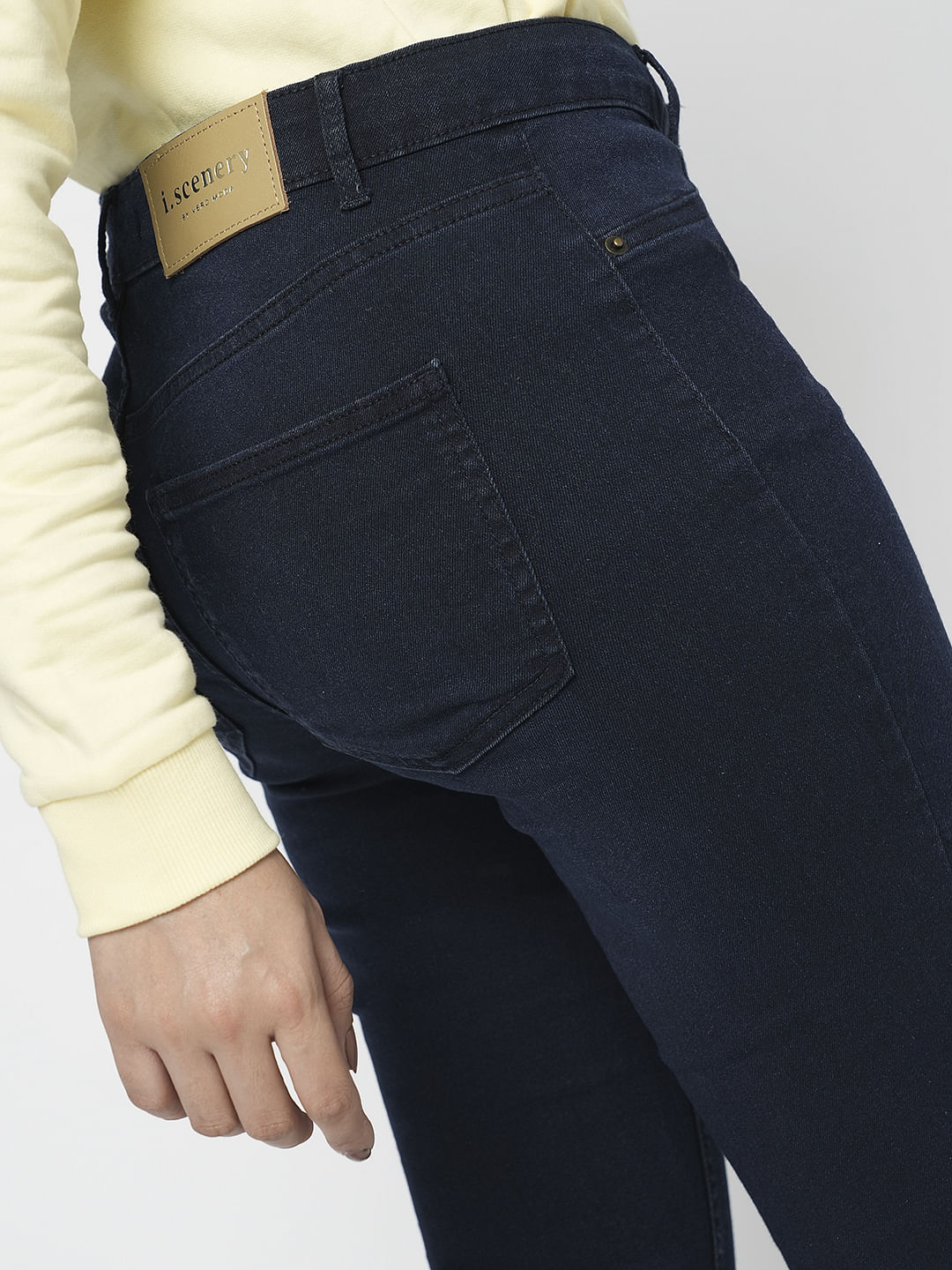 I.Scenery By Vero Moda Dark Blue High Rise Skinny Jeggings - Image 6